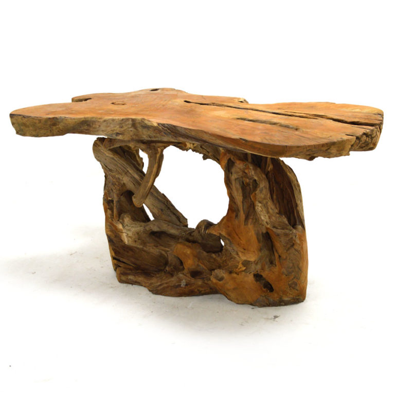 Freeform Natural Teak Root Console Table, JS 72 Home Source Furniture