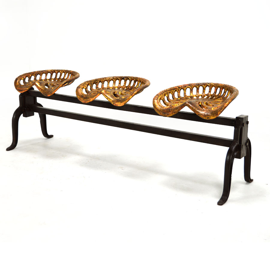 Iron Tractor Seat Bench 65", MSI 319 Home Source Furniture