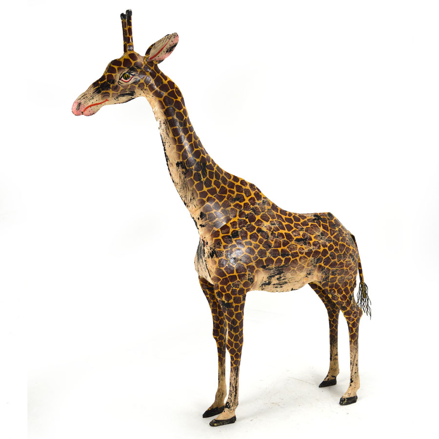Metal Sculpture 76cm High Painted Finish Giraffe 
