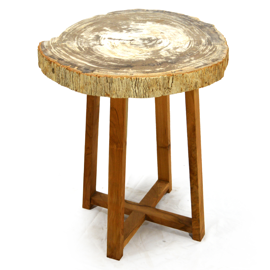 Petrified Wood Side Table 27" Tall, RIS 712 Home Source Furniture