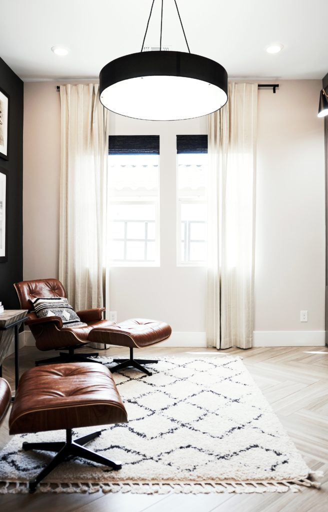 leather chair and footstool