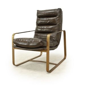 Silvio Leather Chair and Ottoman, Florence Chocolate - Home Source ...