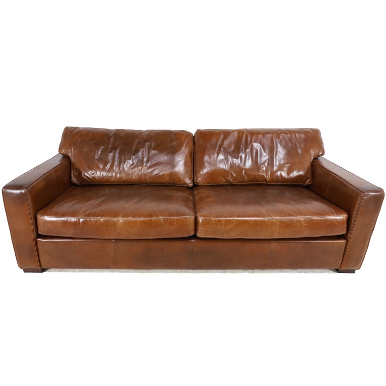 Uvalde Leather Sofa Vintage Cigar, Leather Furniture Houston Tx