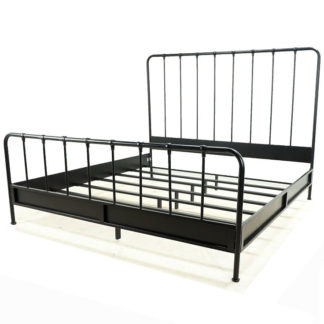 Memphis Iron King Bed, Brushed Carbon