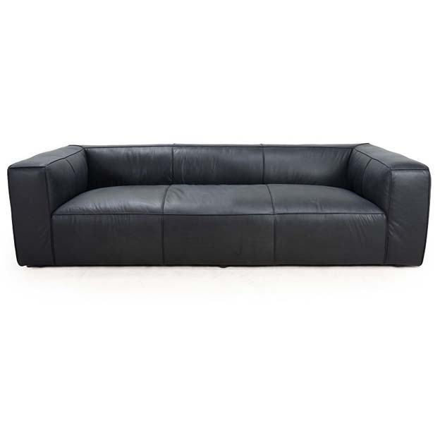 Top Grain Leather Sofa Ashby Black