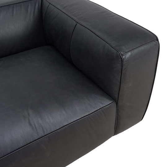 Top Grain Leather Sofa Ashby Black