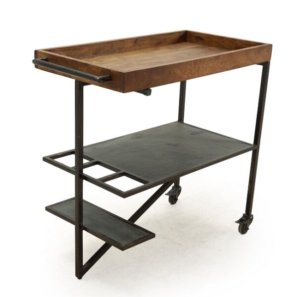 Functional Bar Cart With Zinc Iron Frame Home Source Furniture