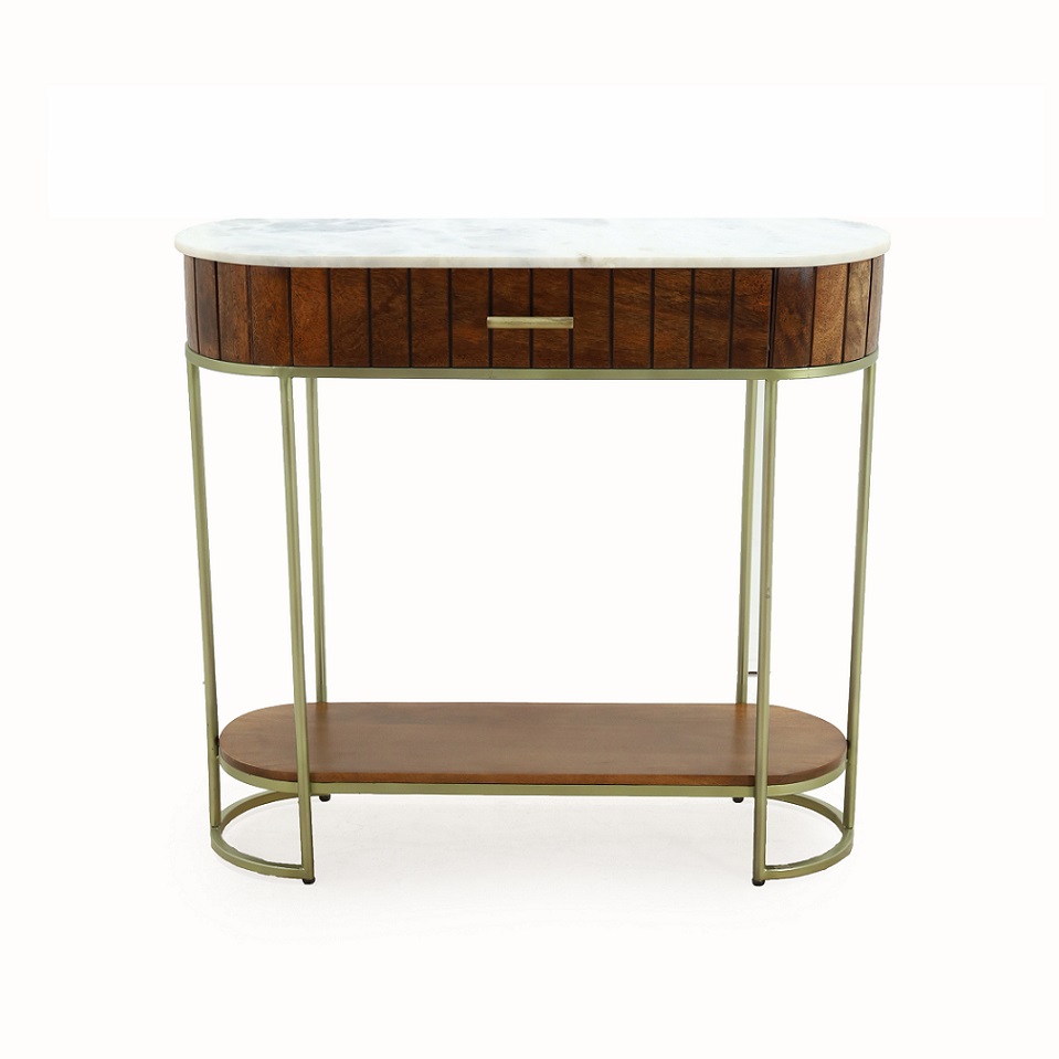 Benji Console Table, Aurum Walnut Home Source Furniture