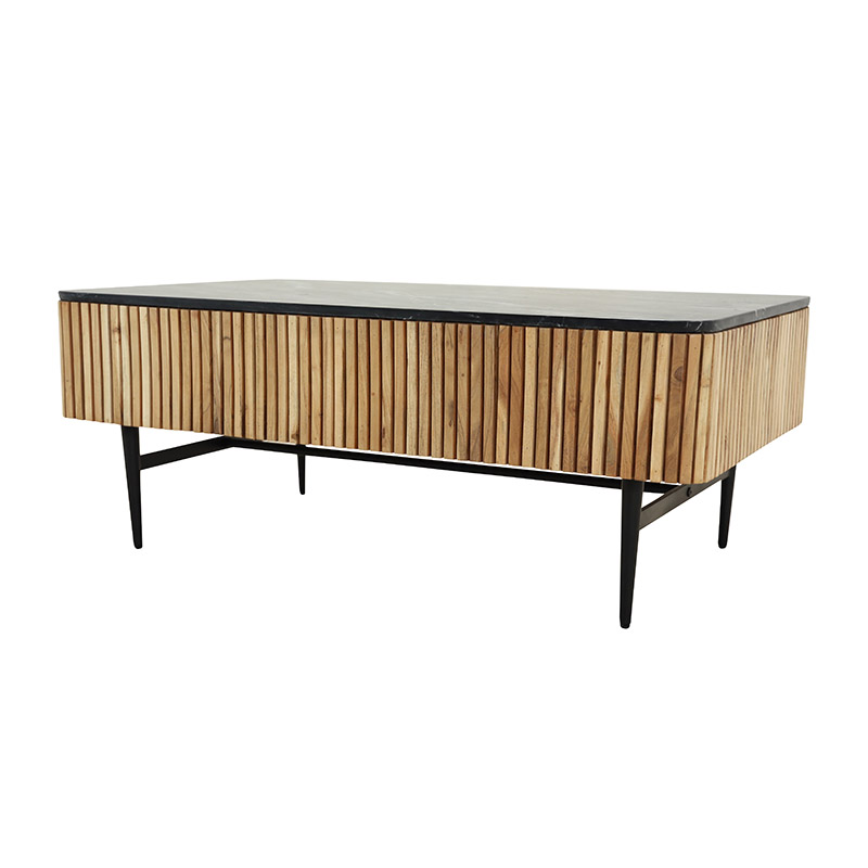 Sydney Coffee Table With Drawer, Black Marble Home Source Furniture